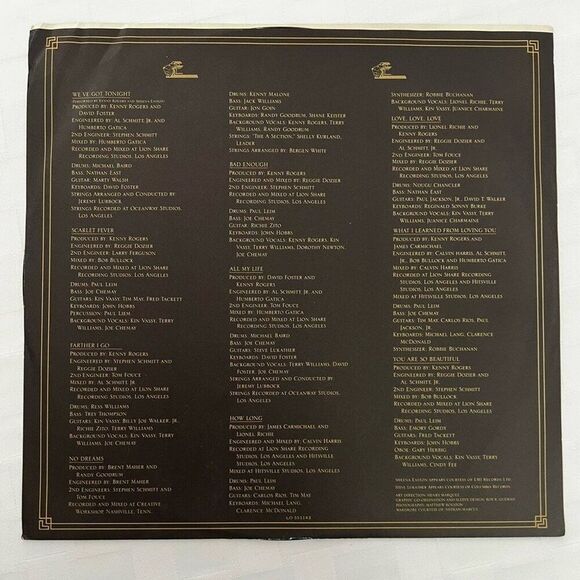 LP Vinyl Kenny Rogers We’ve Got Tonight with Intact Dust Cover and Sleeve - Picture 3 of 8